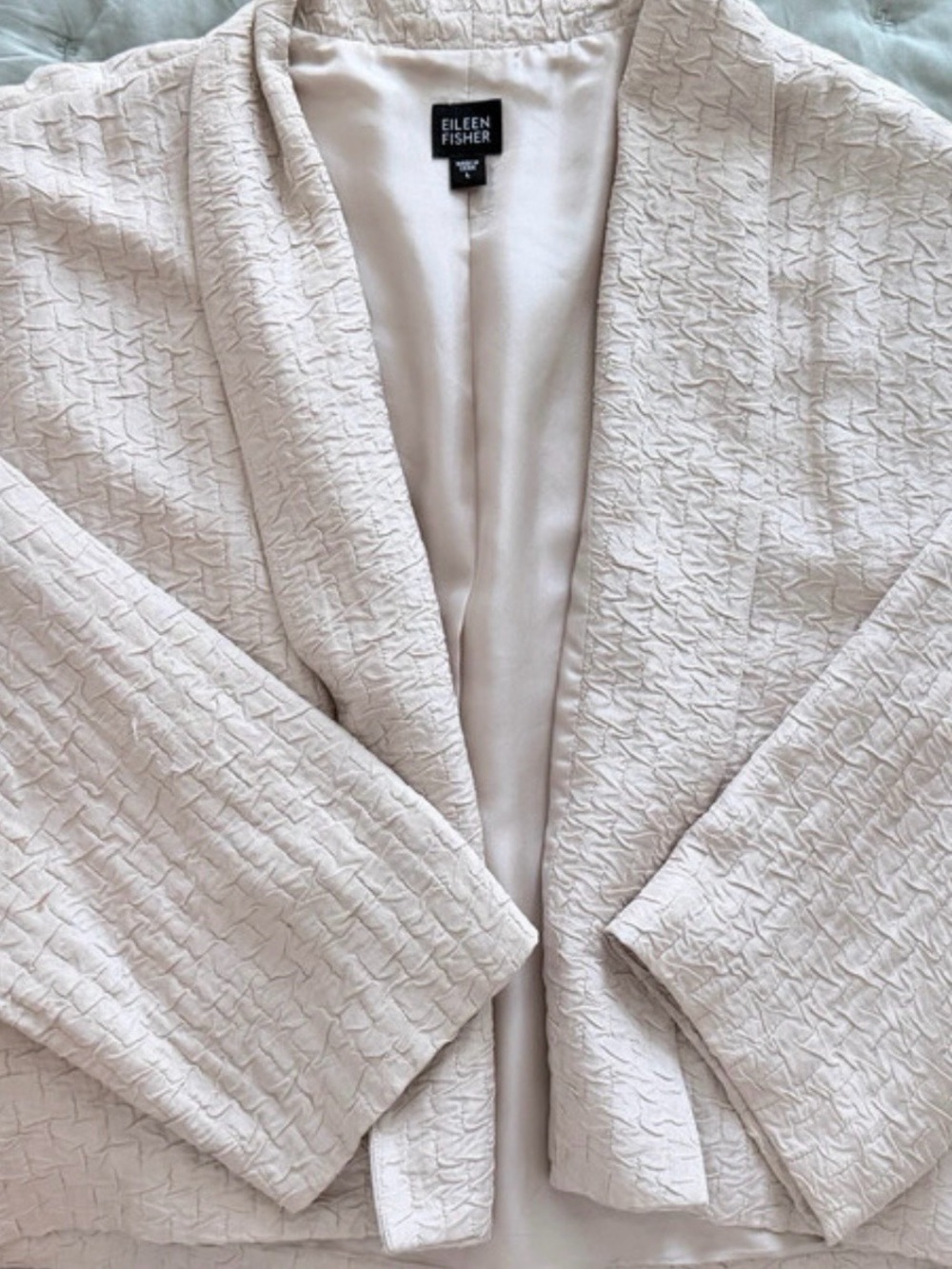 Eileen Fisher Silk Cream Dressy Jacket